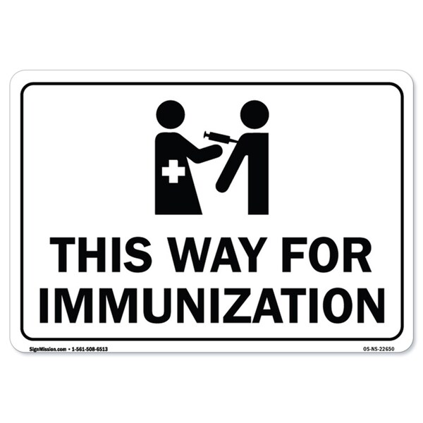 Public Safety, 48" Height, Peel And Stick Wall Graphic, 36" x 48", This Way for Immunization